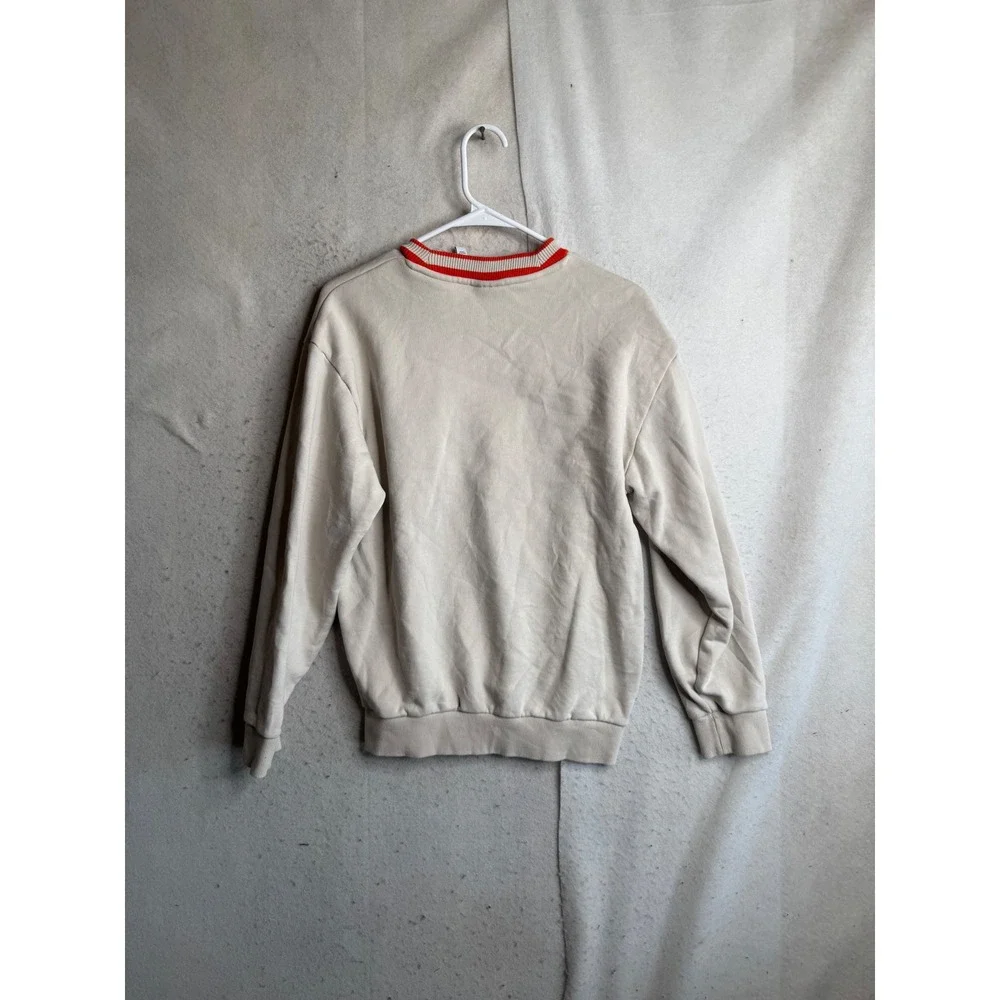 Adidas Originals Sweatshirt Mens Small Cream Red Collegiate Logo Pullover 7555